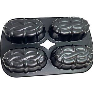 Nordic Ware Bundt Mini Loaf Pan With 4 Cavities for Decorative Baking